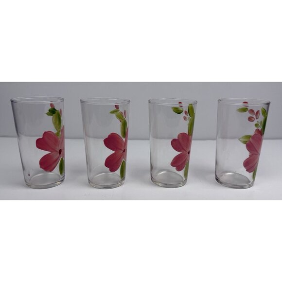 Vintage Franciscan Desert Rose - 4.75" x 2.50" - Painted Juice Glasses SET OF 4‎ - Picture 3 of 8